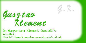 gusztav klement business card